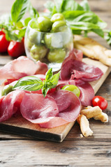 Italian traditional carpaccio of beef