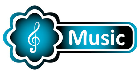Double icon blue treble clef music