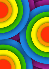 Modern colorful background. Vector illustration in LGBT flag colors. Symbol of peace, gay culture. Rainbow template, paper layers. Gay Pride month.