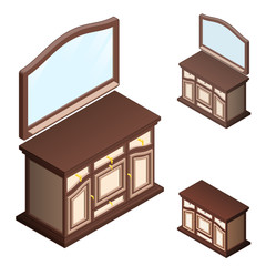 Luxury wooden chest of drawers