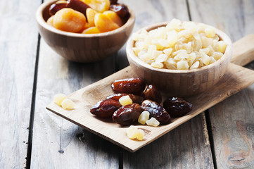 Mix of dried fruits on the table