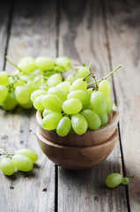White grape on the wooden table