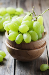 White grape on the wooden table