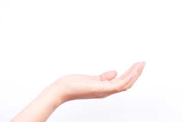 finger hand symbols isolated concept world and digital technology in our hands on white background
