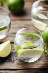 Fresh cocktail with lime and mint