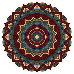 Vector color mandala. Mehndi style.

