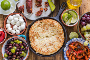 spanish patata in rustic pan