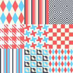 Obraz premium Vector set with seamless pattern background.