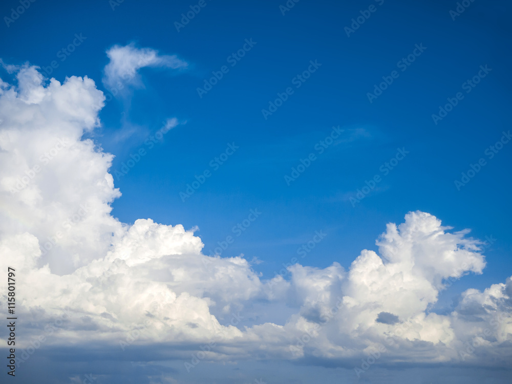 Wall mural beautiful sky with clouds background.