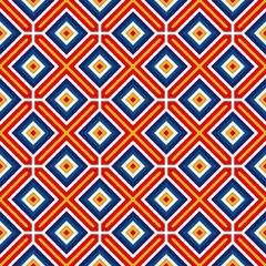 Seamless pattern with symmetric geometric ornament. Bright abstract background.