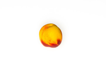 Nectarine fruit isolated on white background close up