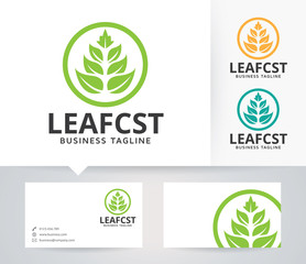Fototapeta na wymiar Leaf Consulting vector logo with alternative colors and business card template