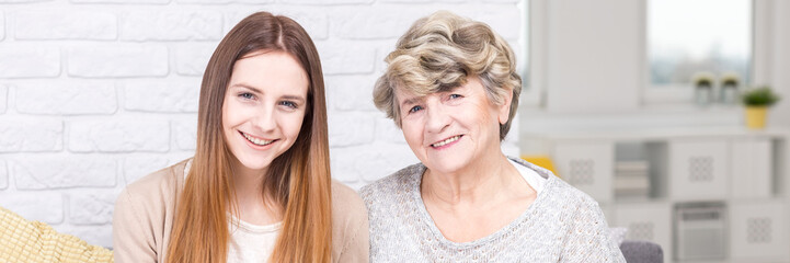 Happy girl and her grandmother