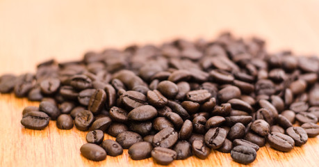 Coffee on grunge wooden background