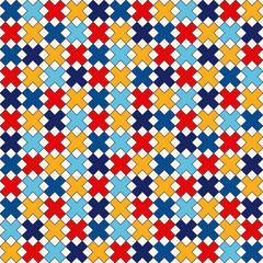 Seamless pattern with symmetric geometric ornament. Abstract repeated bright crosses background.