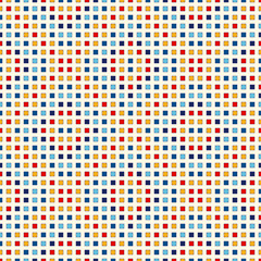 Seamless pattern with symmetric geometric ornament. Abstract repeated bright squares background. Mosaic wallpaper