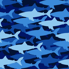 dark blue shark pattern