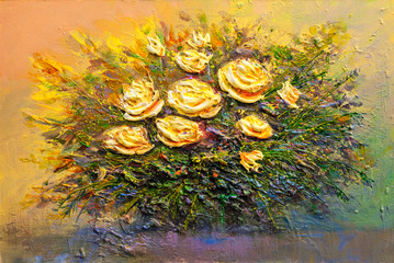 Oil painting flowers