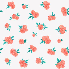 watercolor pattern with roses