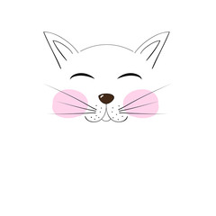 cute cat muzzle cheeks drawn cartoon hand drawing for your design illustration