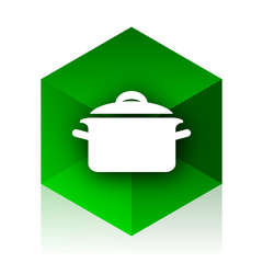 cook cube icon, green modern design web element