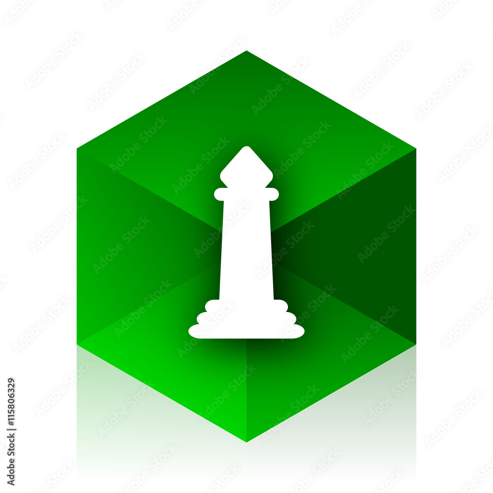 Aufkleber chess cube icon, green modern design web element