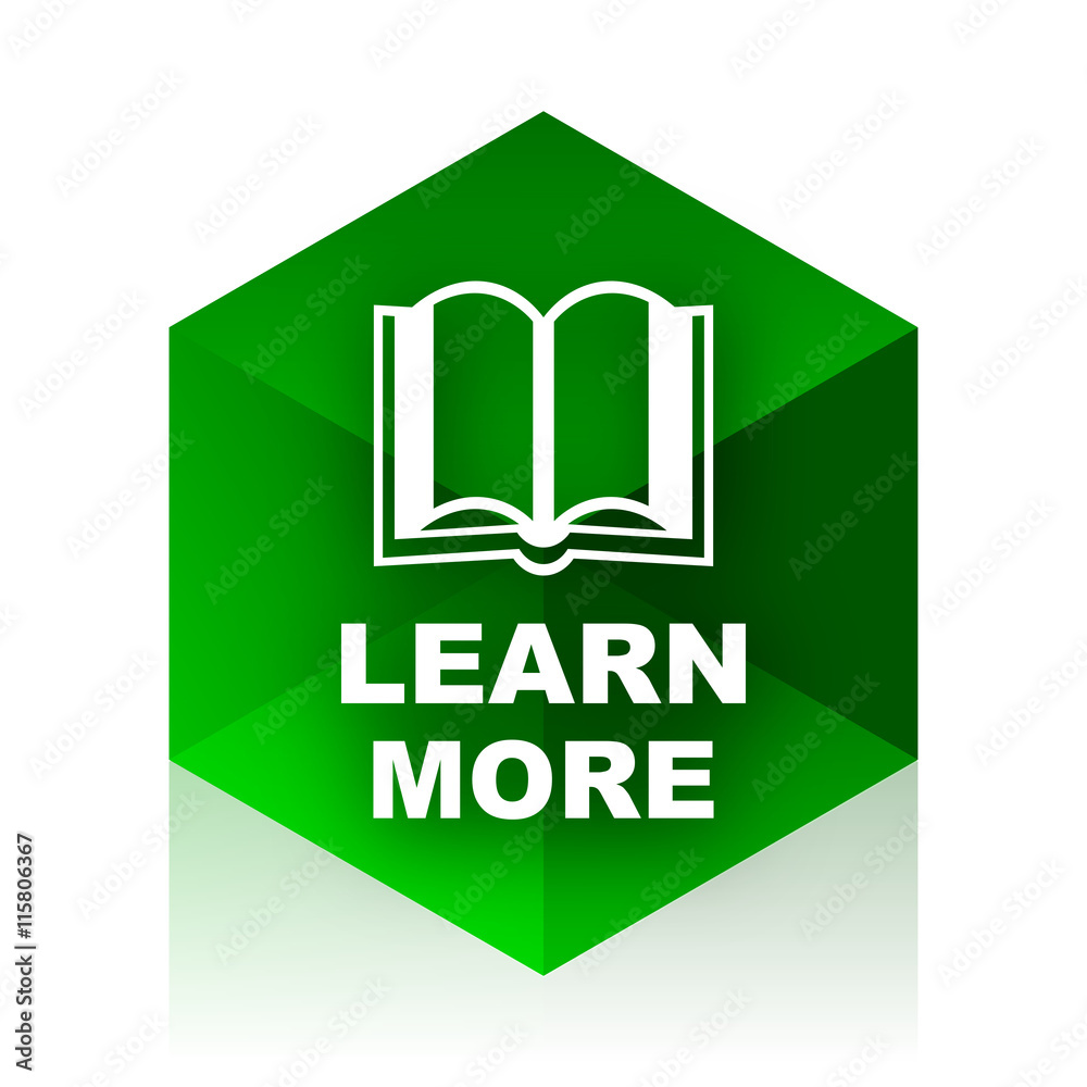 Leinwandbilder learn more cube icon, green modern design web element