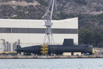 Submarine under review and repair