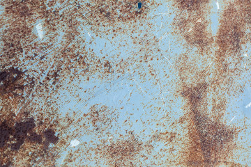 rusty on the blue paint car 