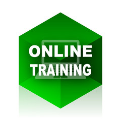 online training cube icon, green modern design web element