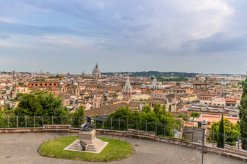 Fototapeta na wymiar View of Rome from Pincian Hill