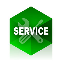 service cube icon, green modern design web element