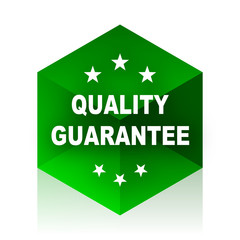 quality guarantee cube icon, green modern design web element