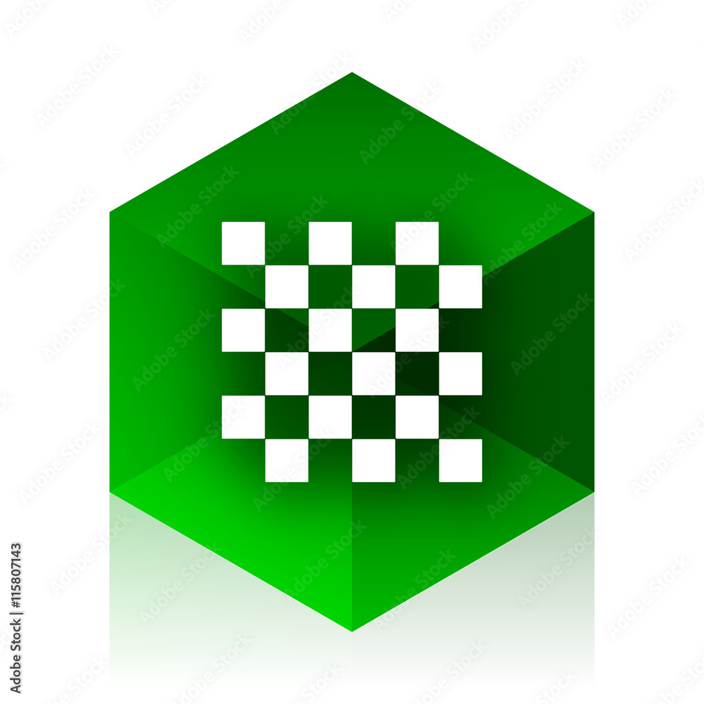 Aufkleber chess cube icon, green modern design web element