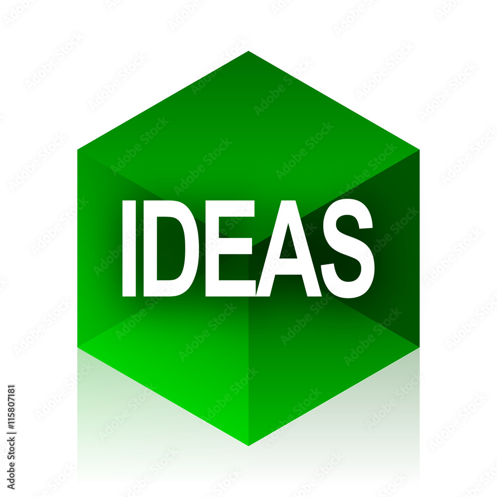 Poster ideas cube icon, green modern design web element