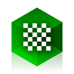 chess cube icon, green modern design web element