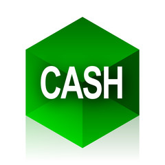 cash cube icon, green modern design web element