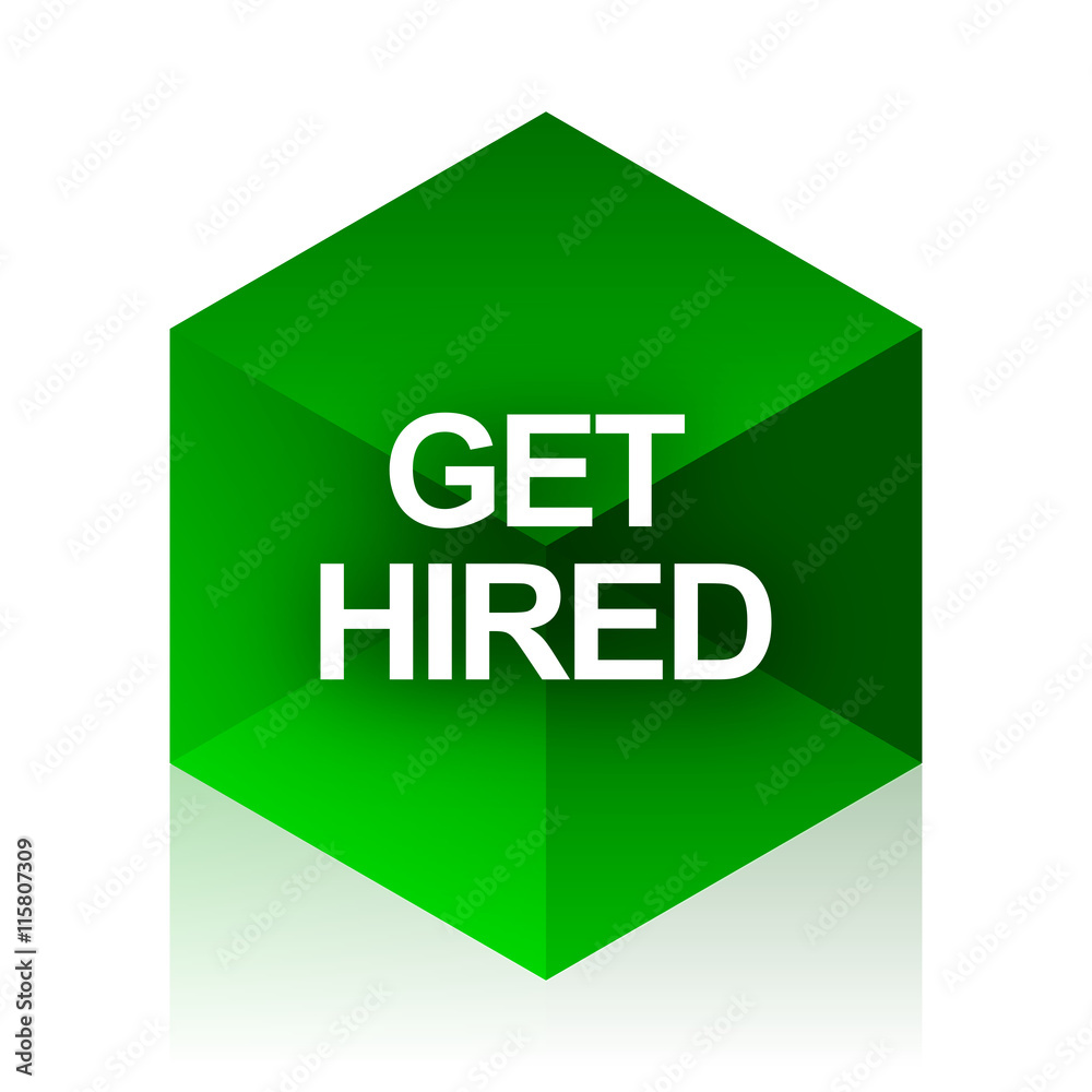 Poster get hiviolet pink cube icon, green modern design web element