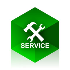 service cube icon, green modern design web element