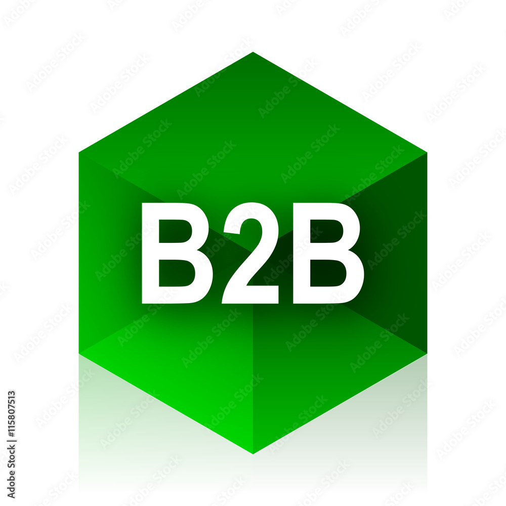 Aufkleber b2b cube icon, green modern design web element