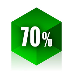 70 percent cube icon, green modern design web element