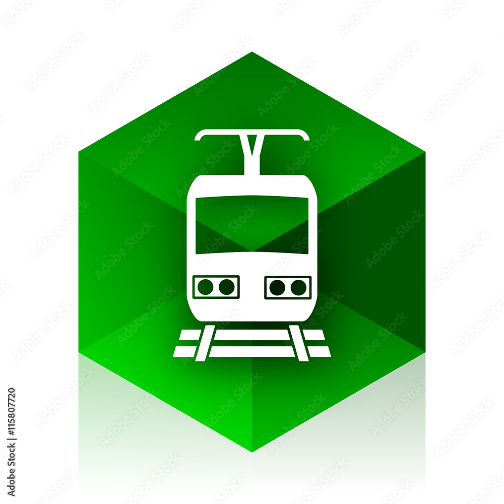 Aufkleber train cube icon, green modern design web element