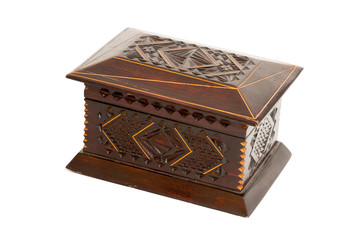 box of wood on the white background