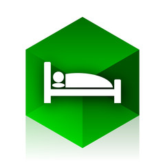 hotel cube icon, green modern design web element