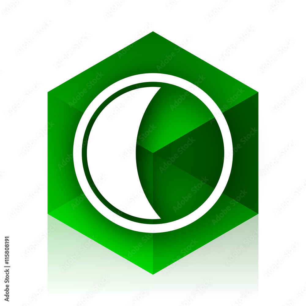 Aufkleber moon cube icon, green modern design web element