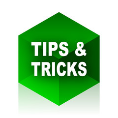 tips tricks cube icon, green modern design web element