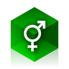 sex cube icon, green modern design web element