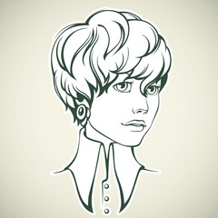 Girl with stylish short hairstyle