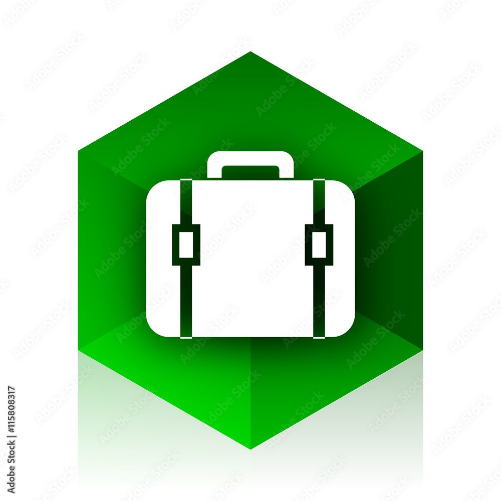 Poster bag cube icon, green modern design web element
