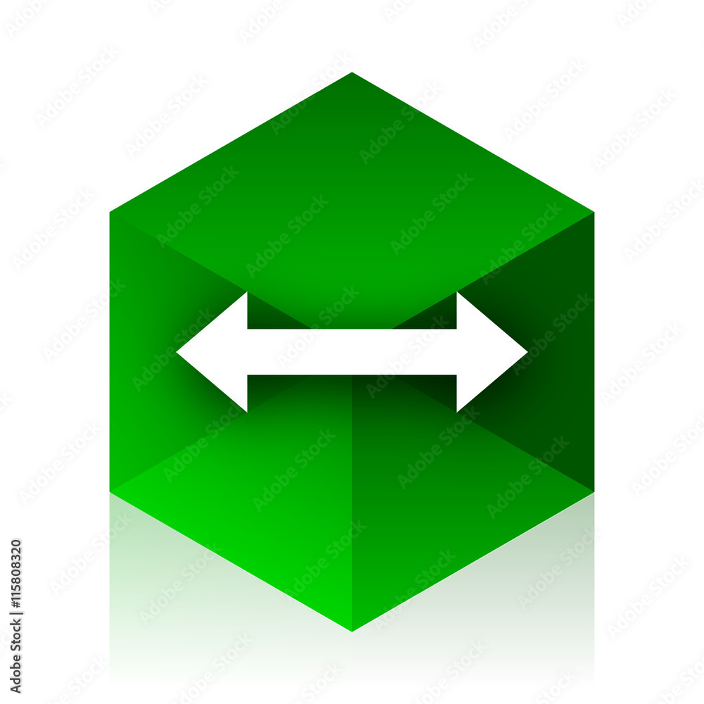Poster arrow cube icon, green modern design web element